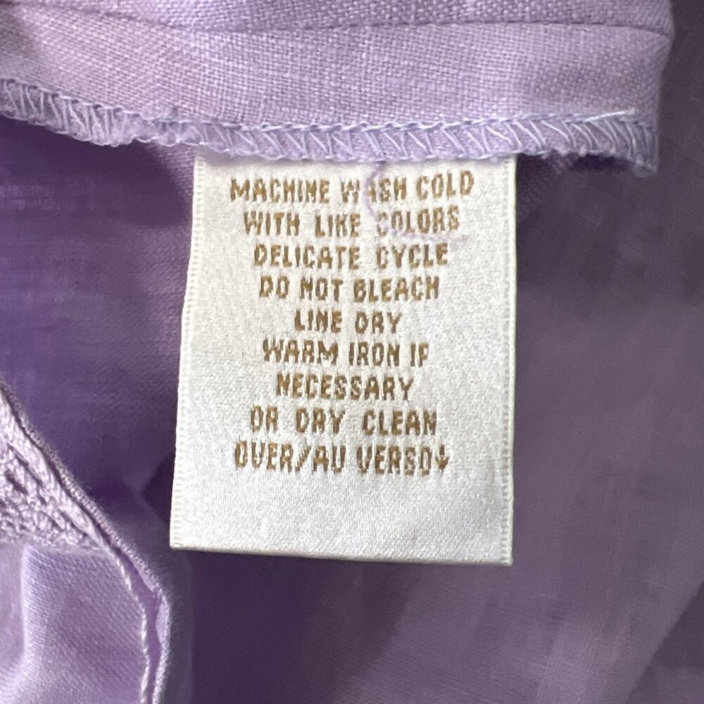 Dana Buchman Lilac Linen Button-Front Blouse and matching Tank Top - Picture 14 of 14